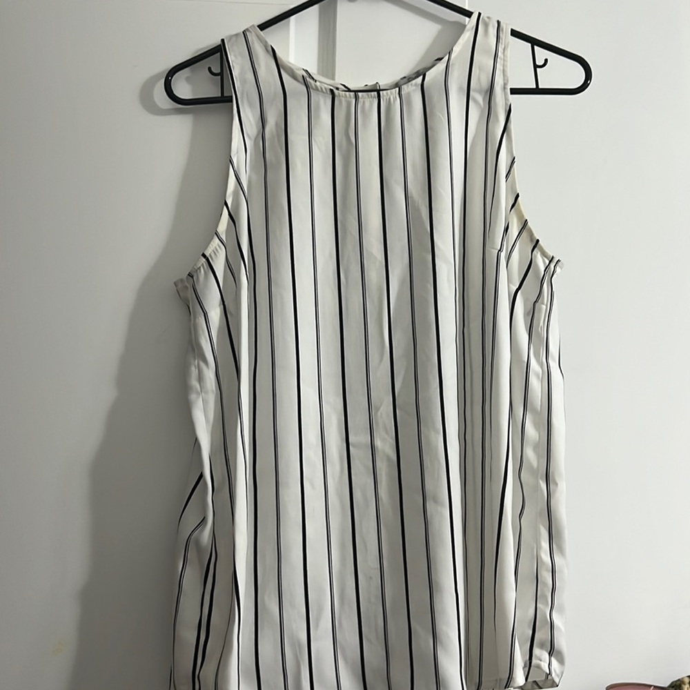 Black and white striped tank top